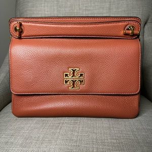 Tory Burch Britten Flap Adjustable Shoulder Bag in Tramonto